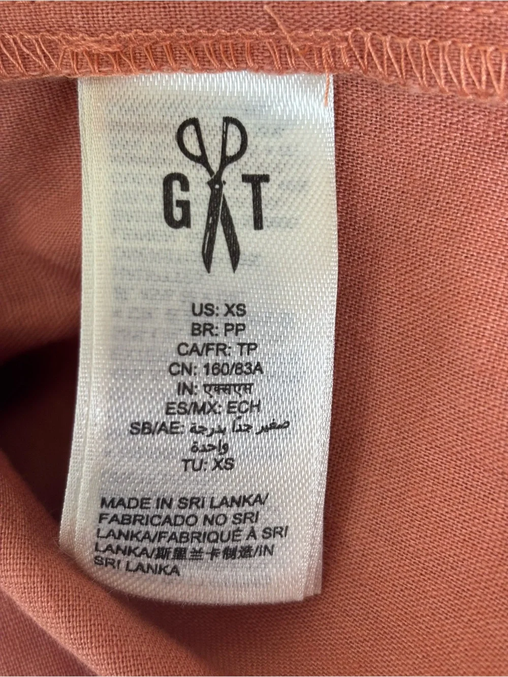 Goodthreads Rust Linen Blend Tiered Flutter Sleeve Mini Dress Pockets XS - Picture 8 of 9